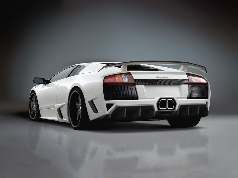 White Lamborghini sports car