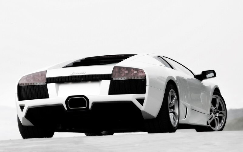 white lamborghini sports car