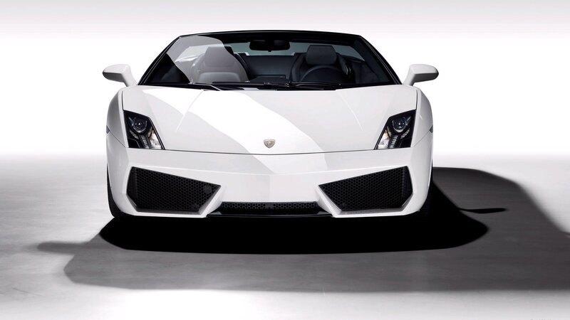 white lamborghini sports car