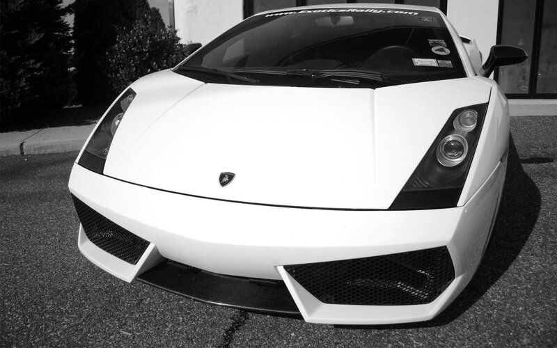 white lamborghini sports car