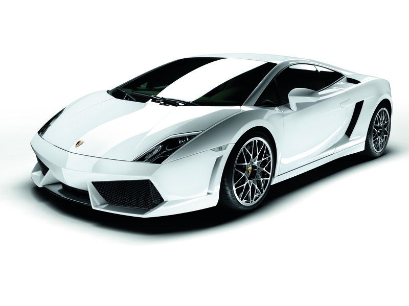 White Lamborghini sports car