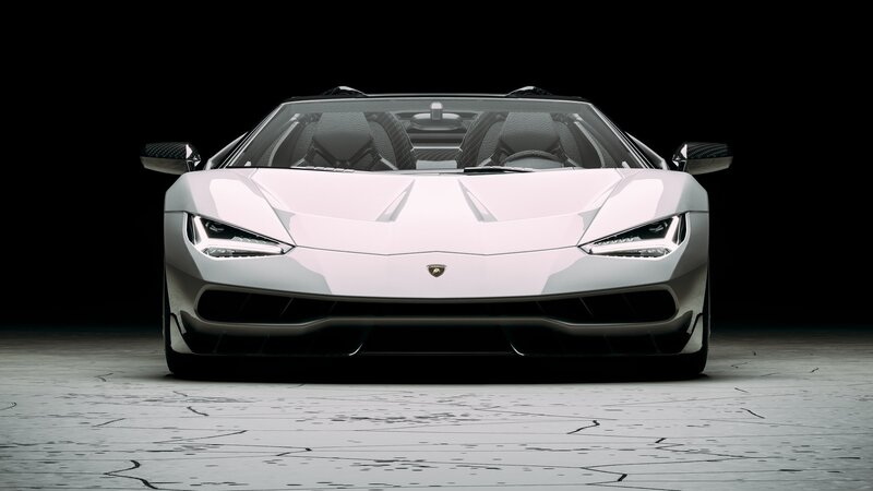 White Lamborghini Sports Car — Dramatic, 3d Render