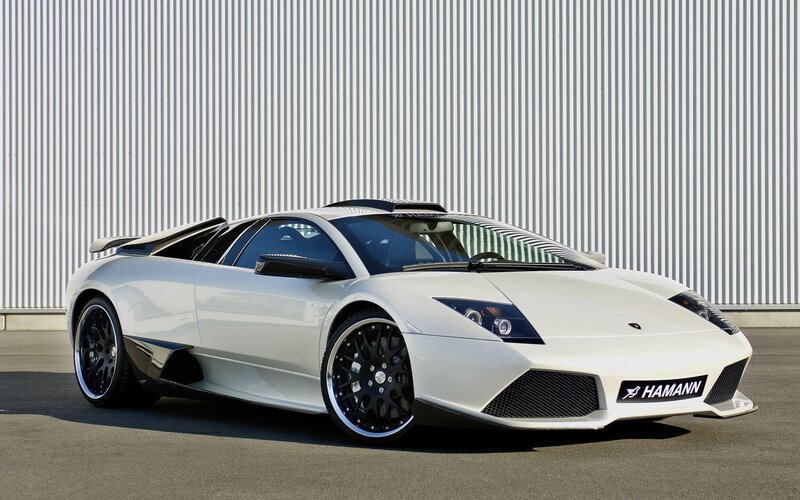 White Lamborghini Sports Car — Dramatic, Afternoon, Photograph, Black Wheels