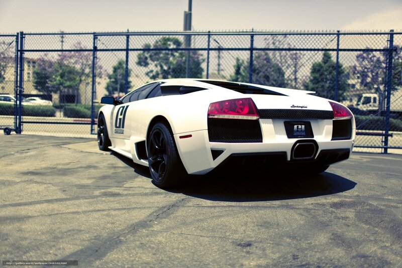 White Lamborghini Sports Car — Dramatic, Afternoon