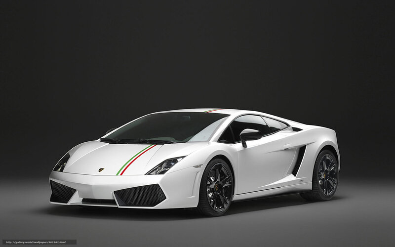 White Lamborghini Sports Car — Dramatic, Photograph, Italian Flag Stripes