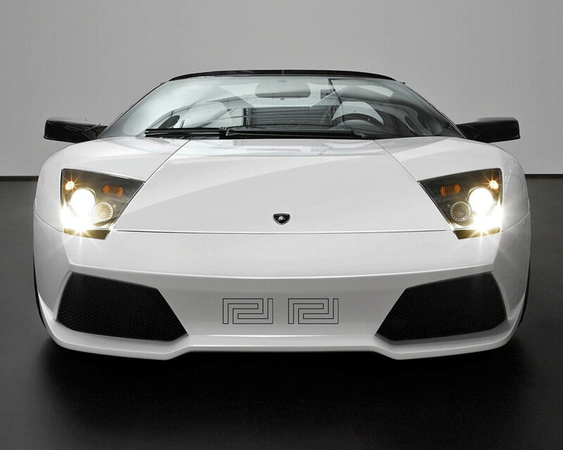 White Lamborghini Sports Car — Dramatic, Photograph