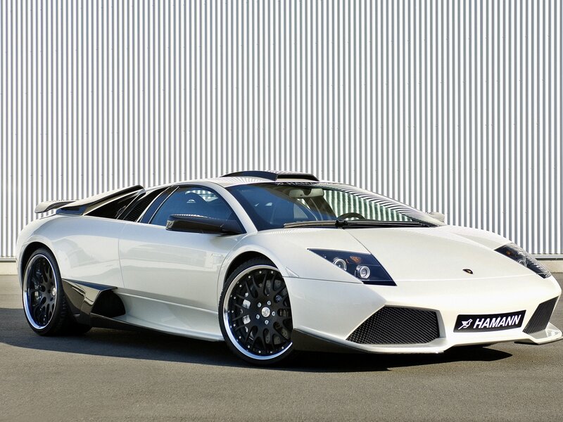 White Lamborghini Sports Car — Modern
