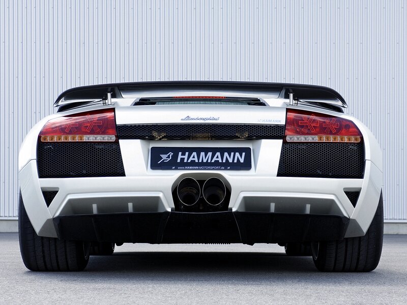 White Lamborghini Sports Car — Neutral, Photograph, Rear View