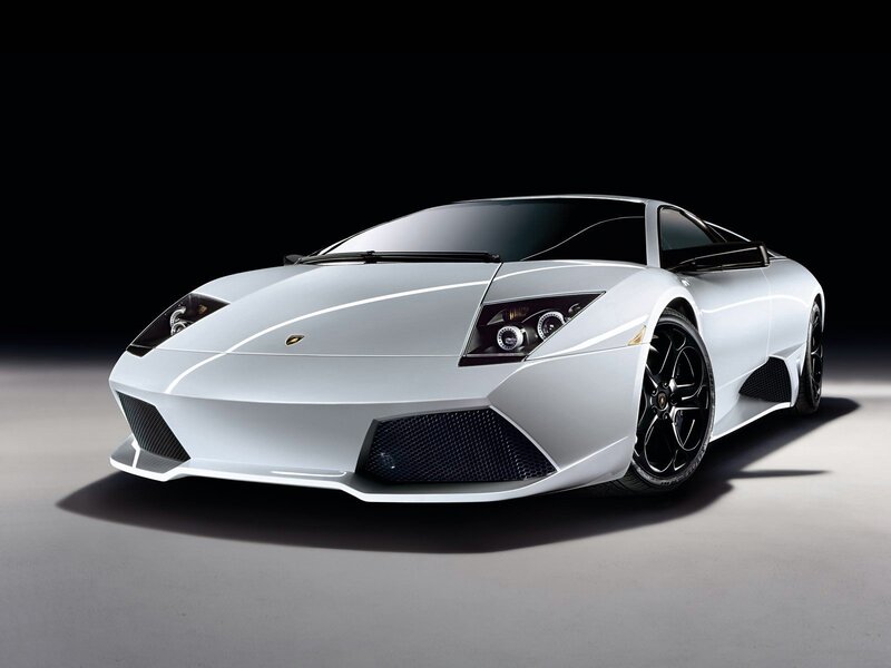 White Lamborghini Sports Car — Silver, Dramatic, Photograph, Black Wheels, Carbon Fiber Grille