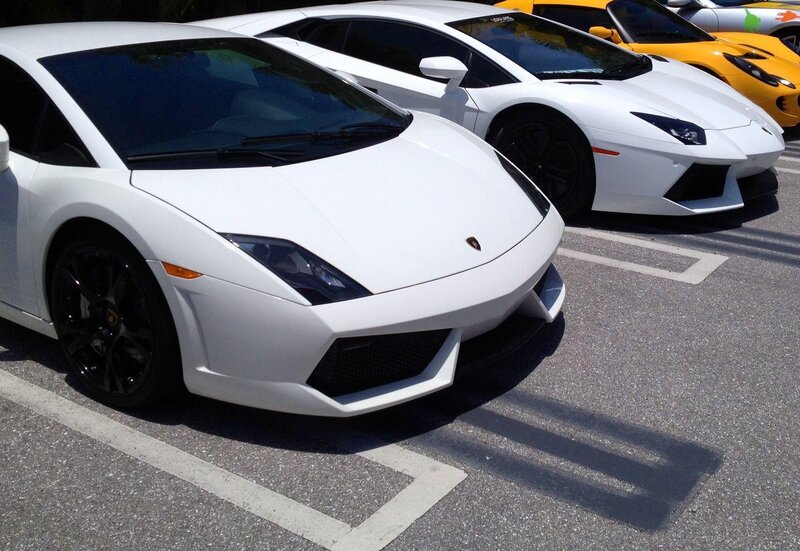 White Lamborghini sports cars