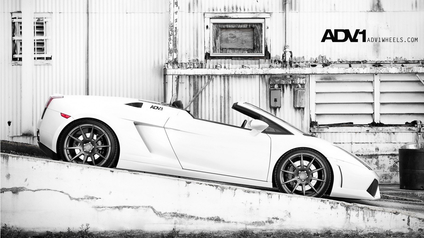 White Lamborghini with ADV1 wheels