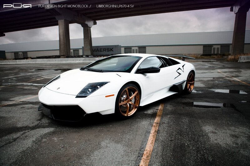 White Lamborghini with custom wheels