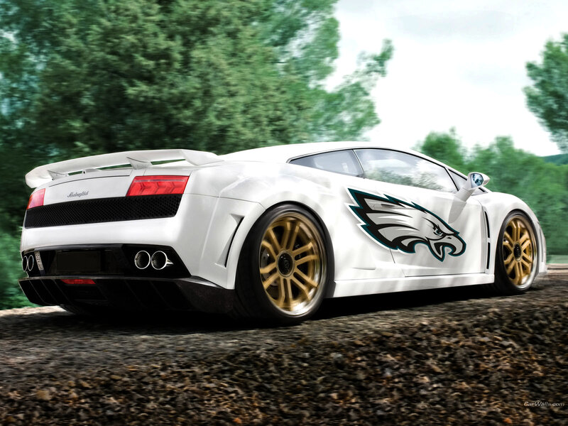 white lamborghini with eagles logo