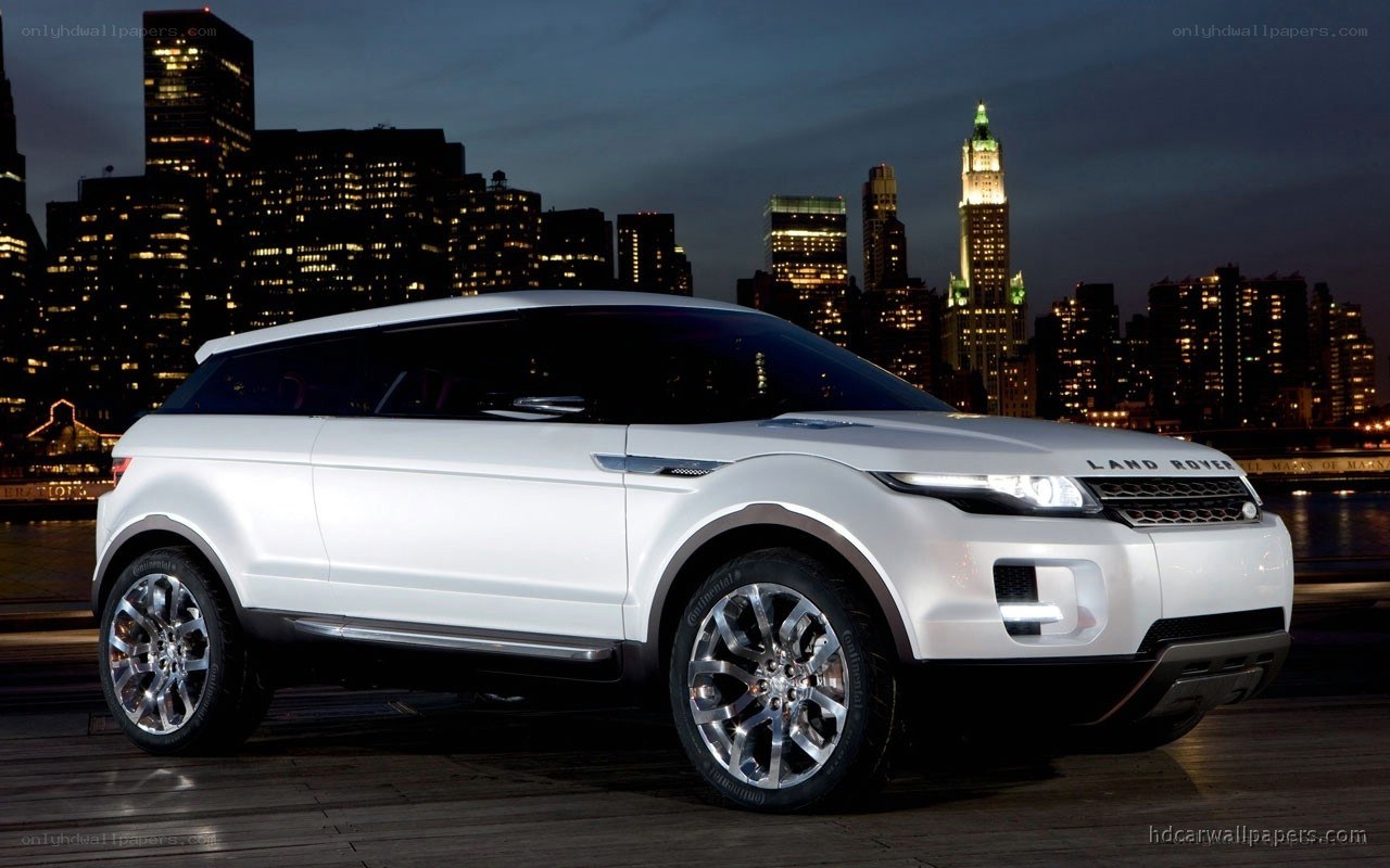 White Land Rover at night
