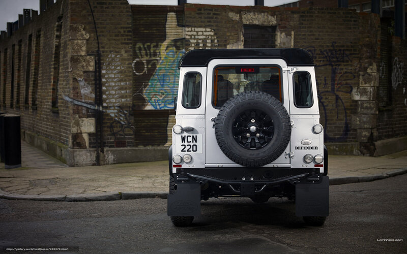 White Land Rover Defender — Urban, Photograph
