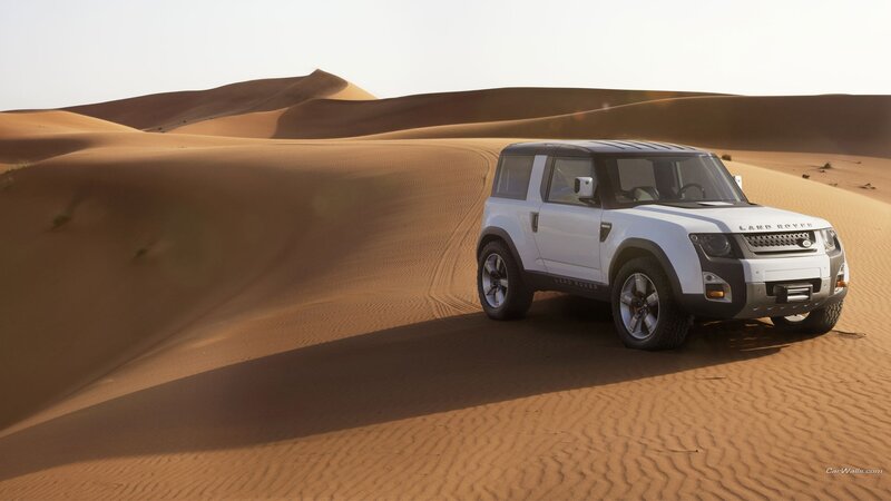 White Land Rover in Desert — Brown, Serene