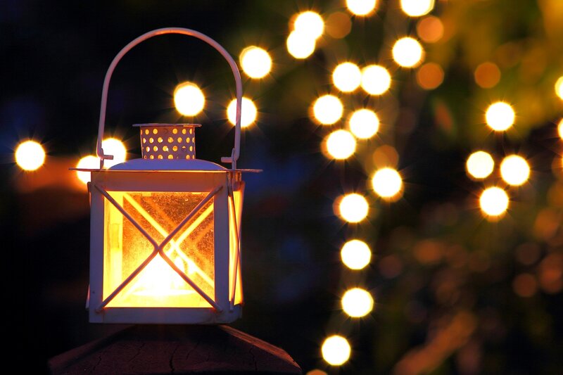 White Lantern at Night