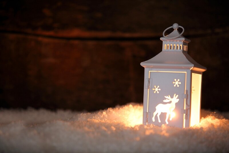 White Lantern in Snow