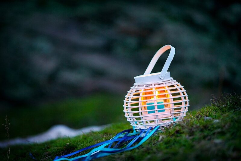 White Lantern on Grass — Green