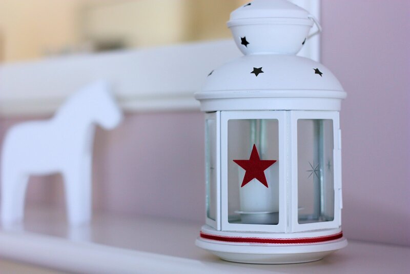 White Lantern with Red Star