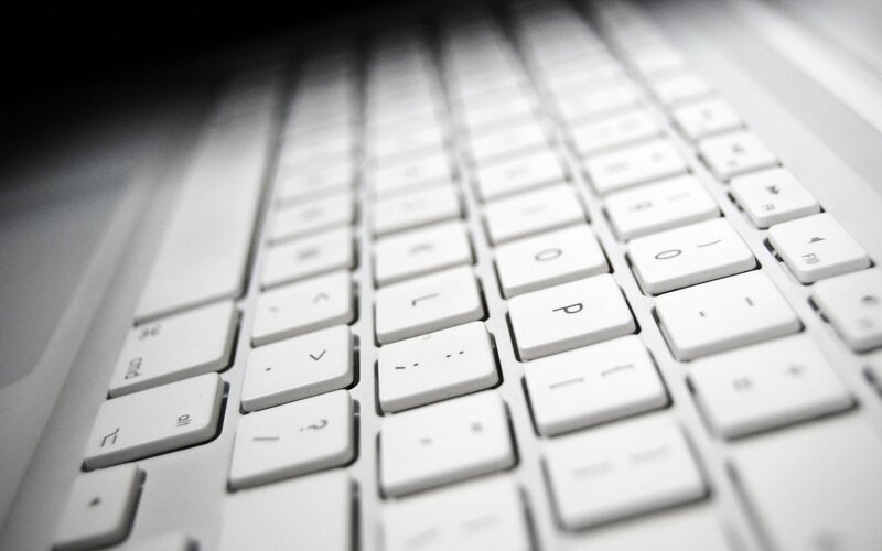 White Laptop Keyboard — Neutral
