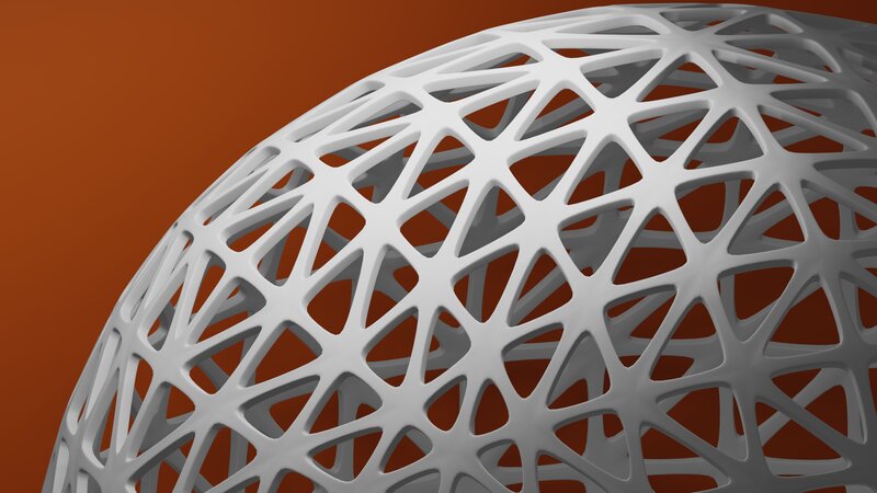 White Lattice Sphere — Minimalist