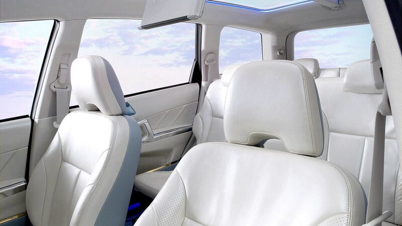 White leather car interior