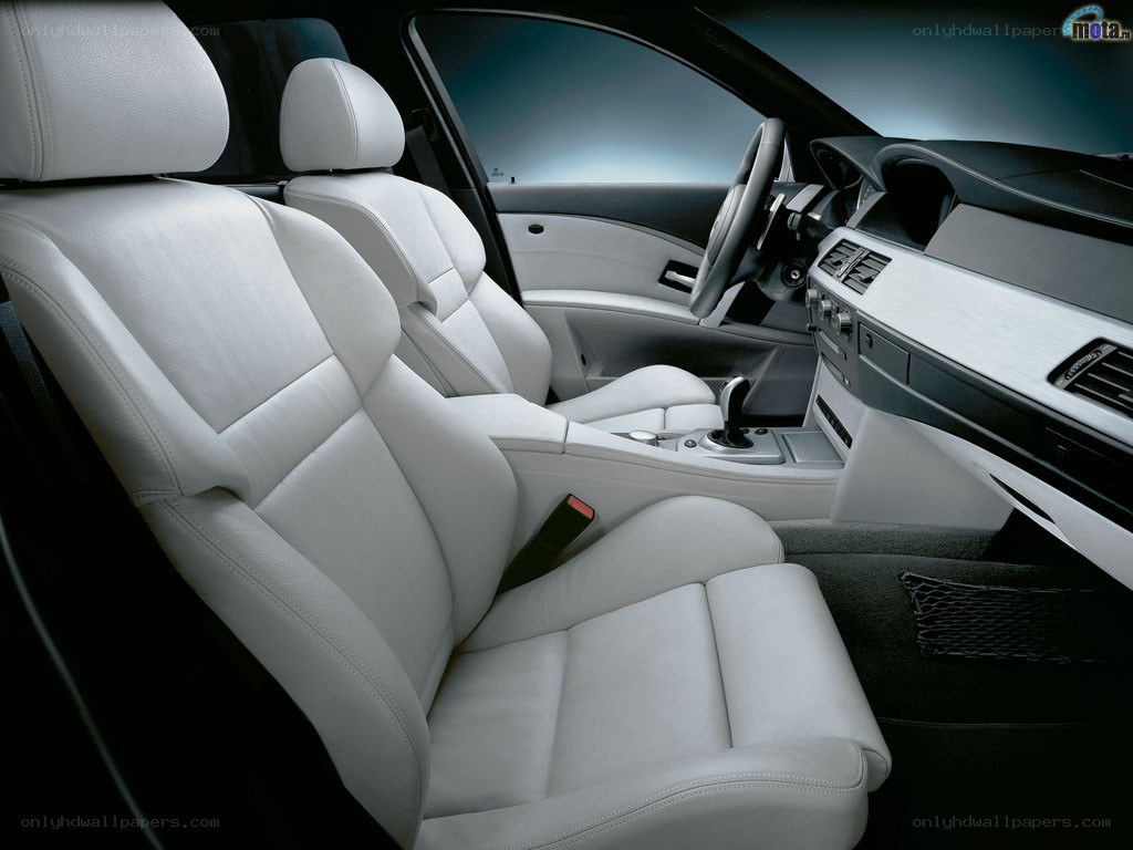 white leather car interior