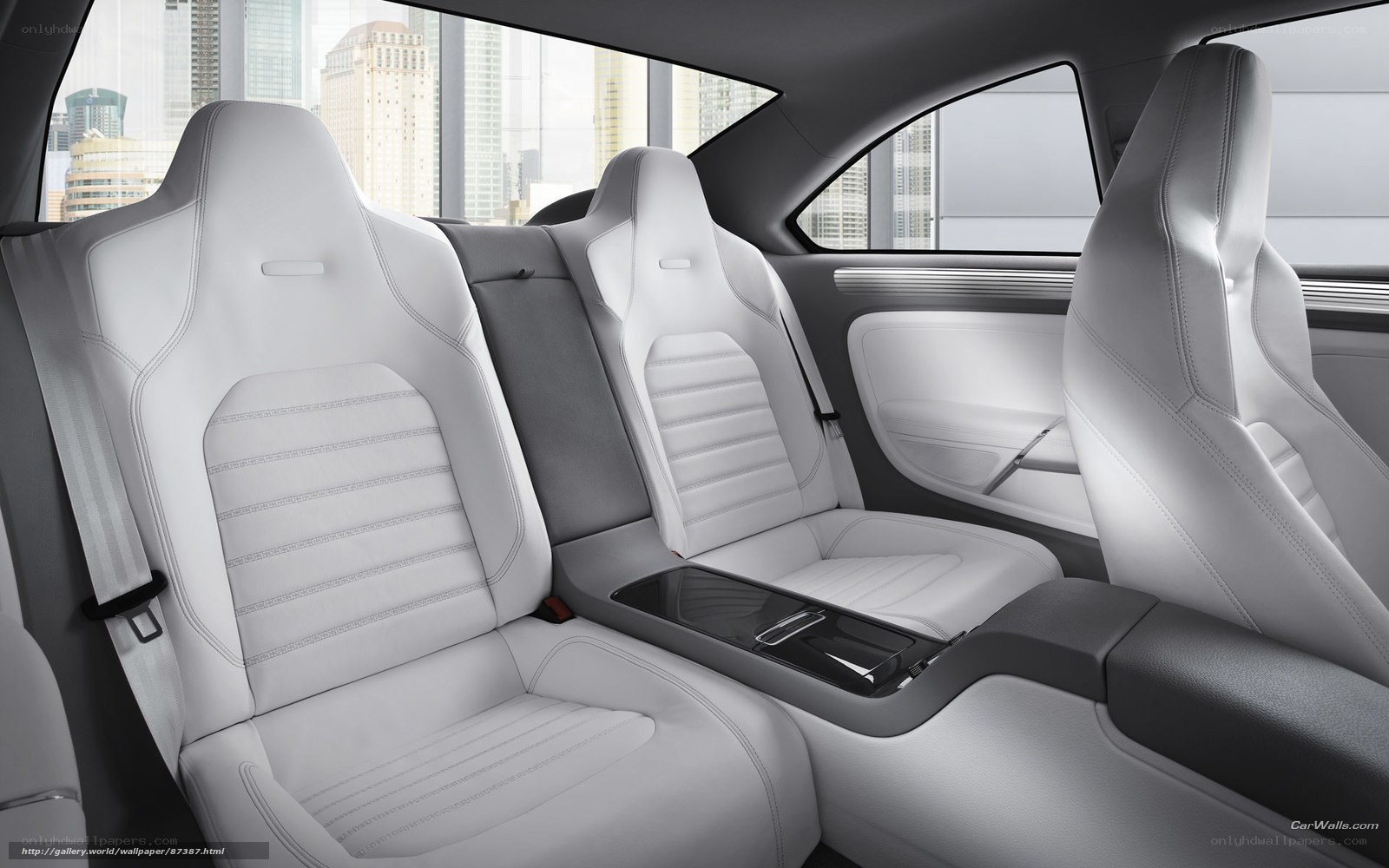 White leather car interior
