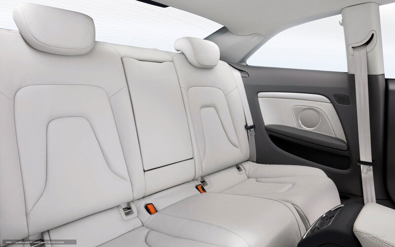 White leather car interior