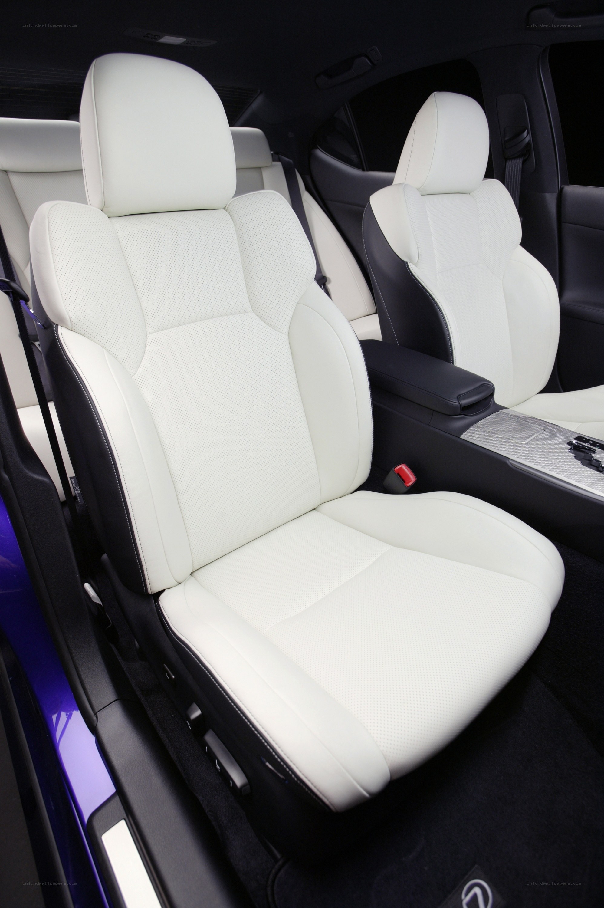 White leather car seats