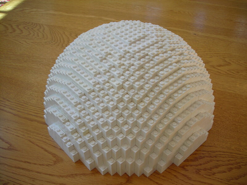 white lego dome structure