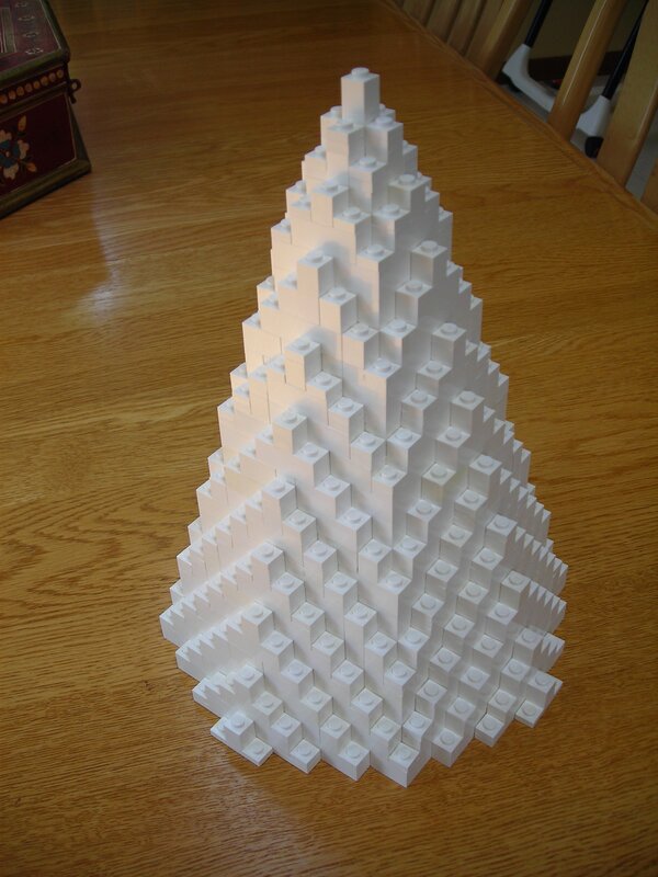 White LEGO pyramid