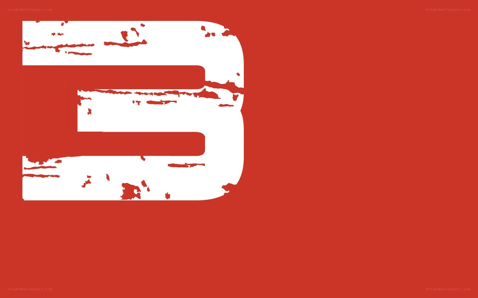 white letter B on red background