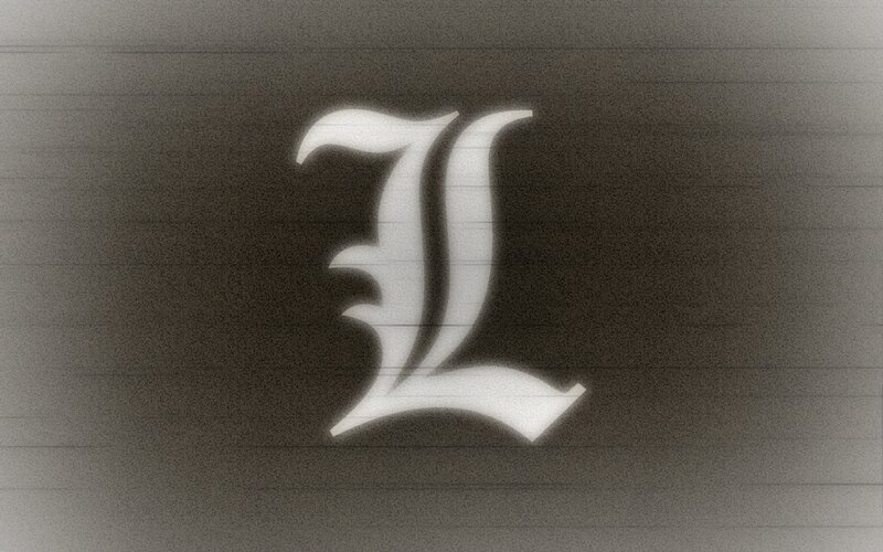 White Letter L — Black, Dramatic, Digital Art