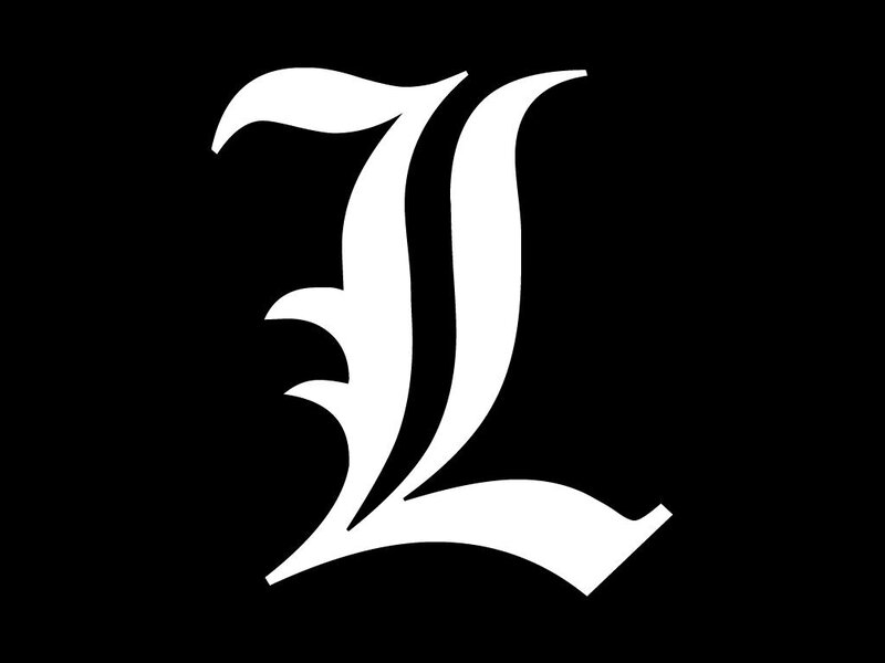 White Letter L — Black, Minimalist