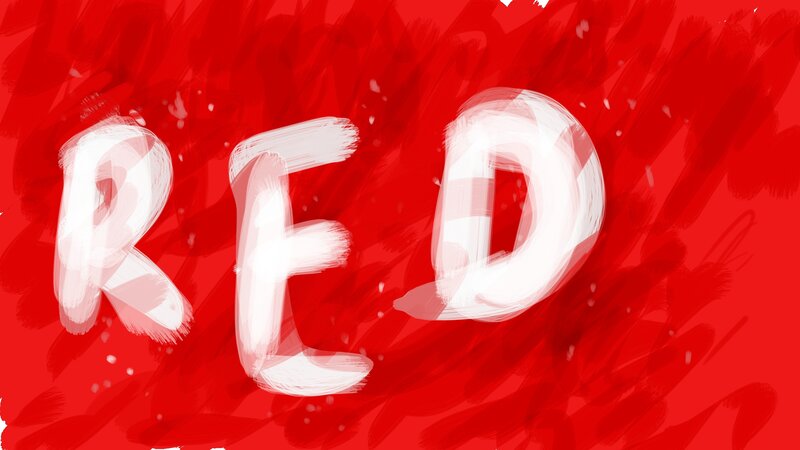 White Letters on Red Background