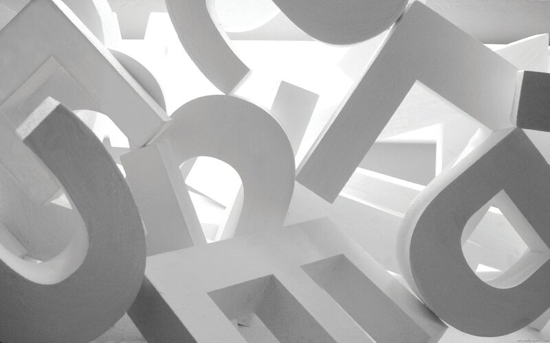 White Letters Sculpture