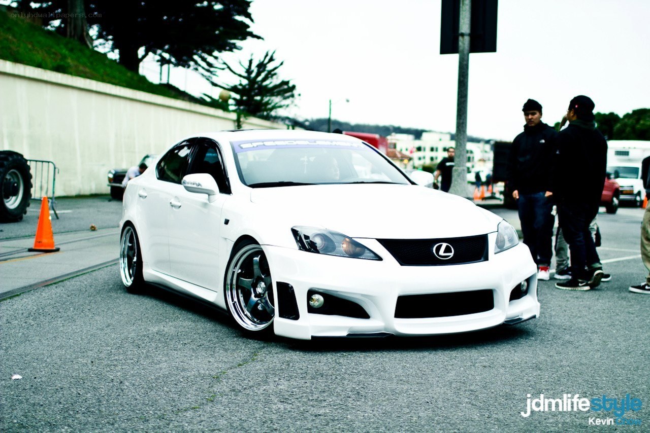 white lexus at car show
