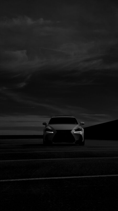 White Lexus Car — Black