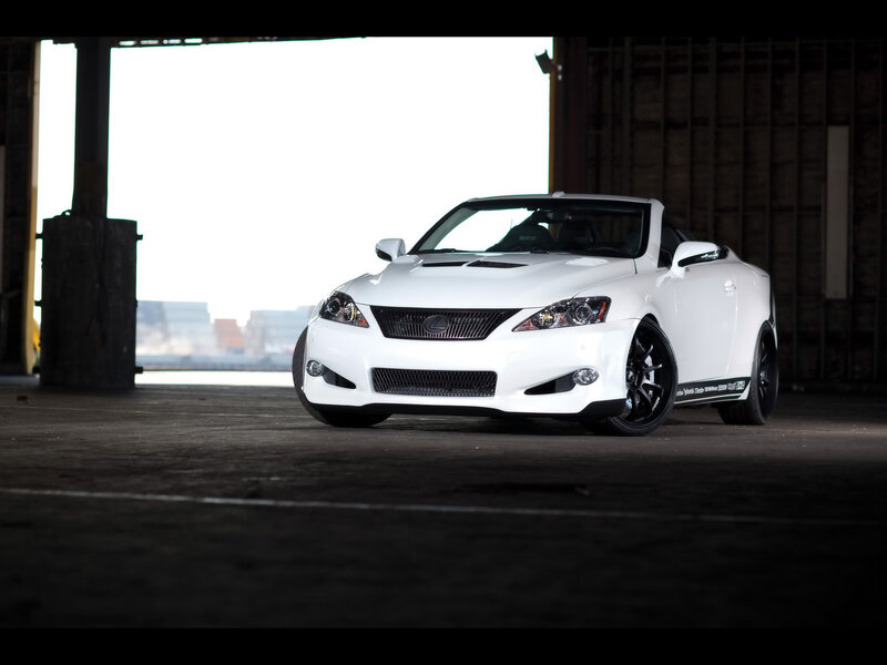 White Lexus convertible in warehouse