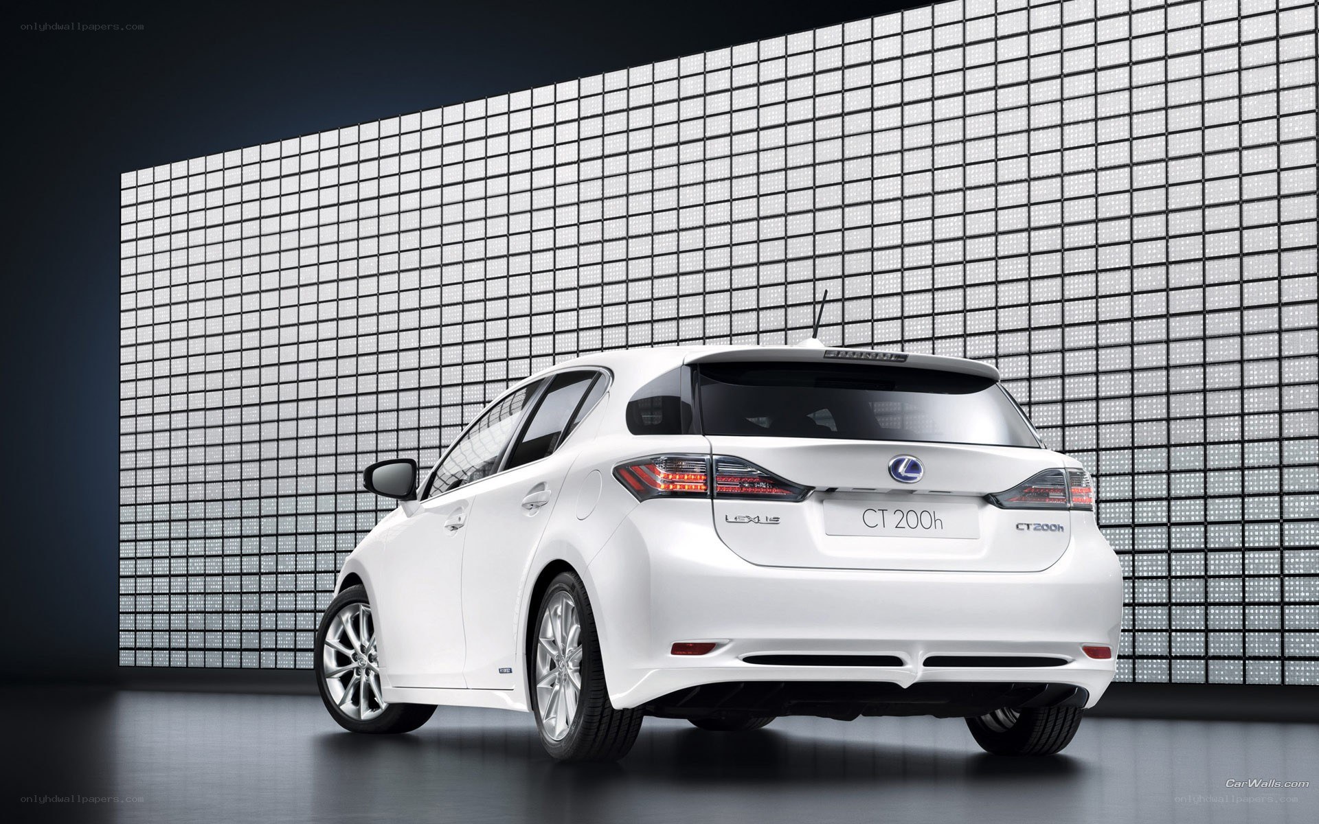 White Lexus CT 200h rear view