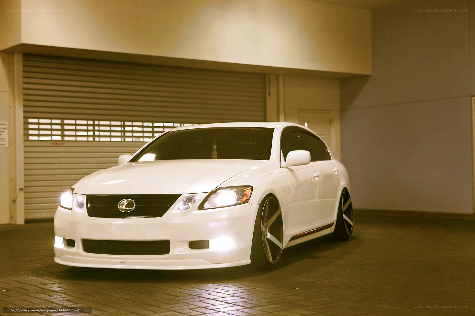 White Lexus GS in Garage