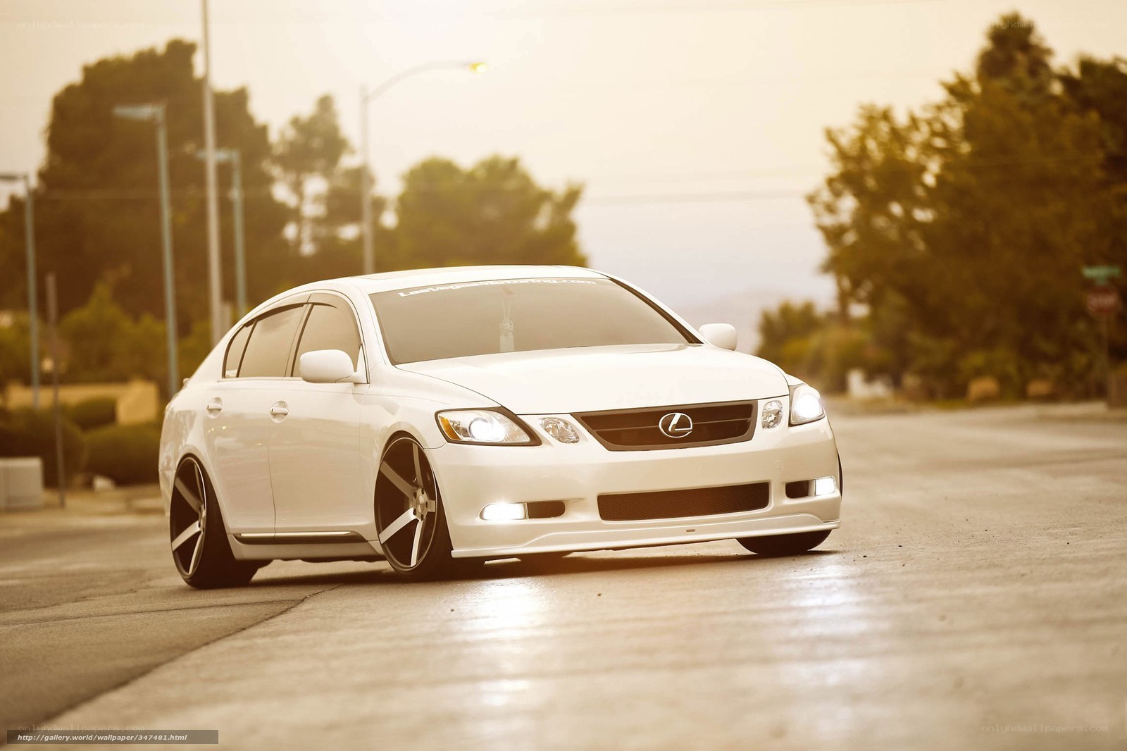 white lexus gs430 on street
