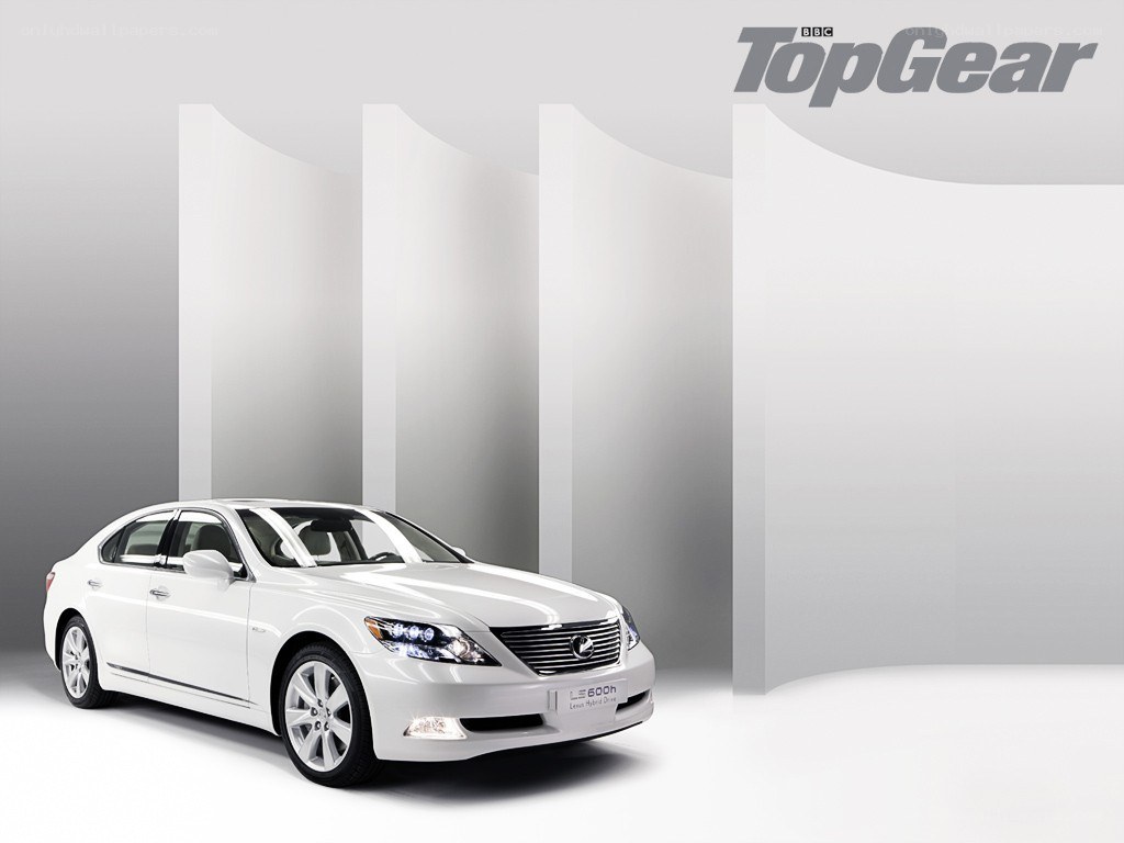 White Lexus hybrid sedan