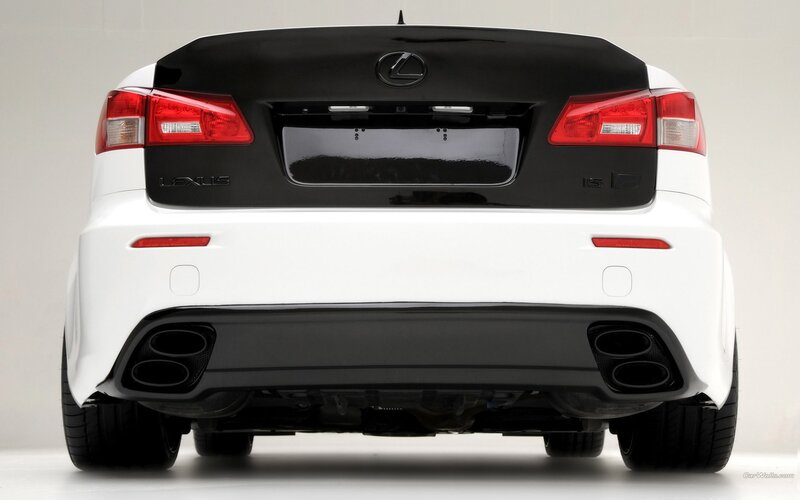 white lexus is f rear view
