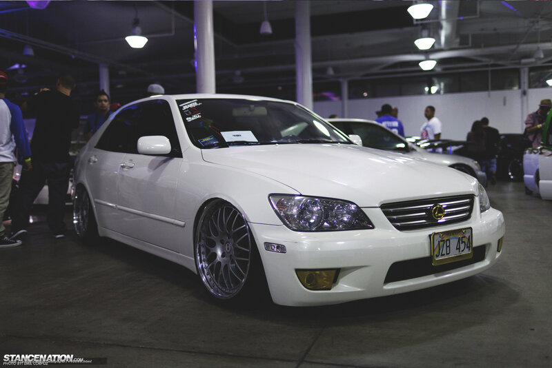 White Lexus IS300 at car show