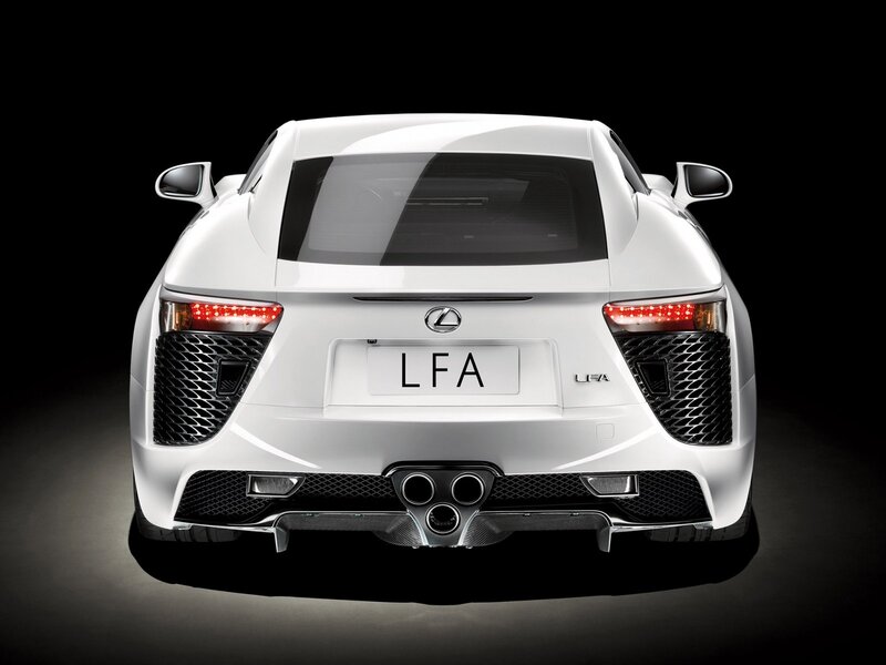 White Lexus LFA Car — Dramatic, Photograph, Taillights, Exhaust, Black