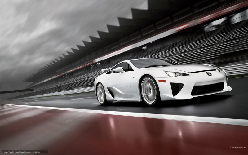 White Lexus LFA on racetrack