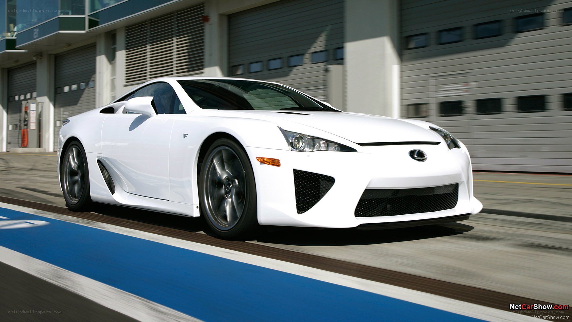 white lexus lfa on racetrack